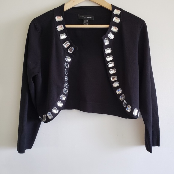 Cable & Gauge Rhinestone Top & Bolero Set Size L - Picture 7 of 10